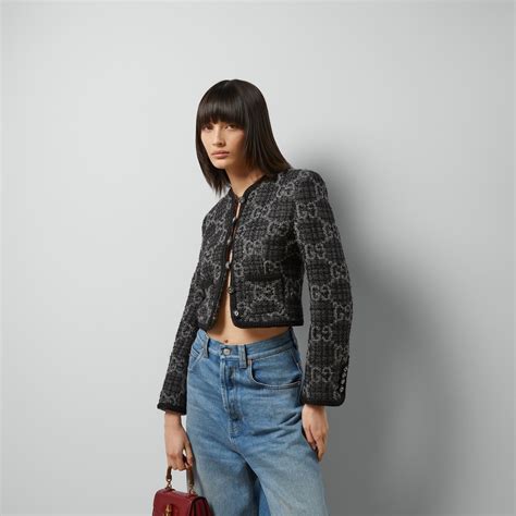 gucci gg tweed jacket|gucci tweed hooded jacket.